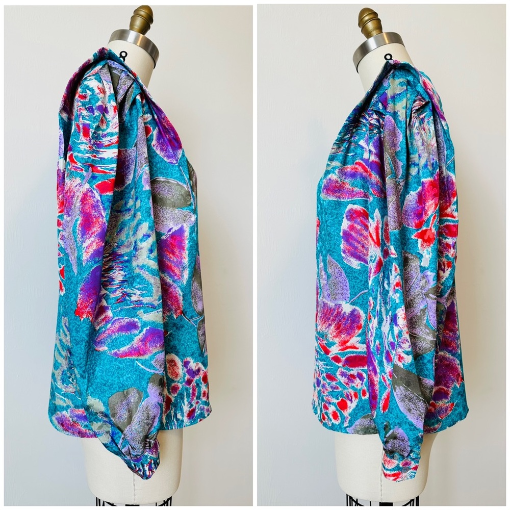 Vintage 70’s/80’s TESS Pleated Blouse - Picture 6 of 15